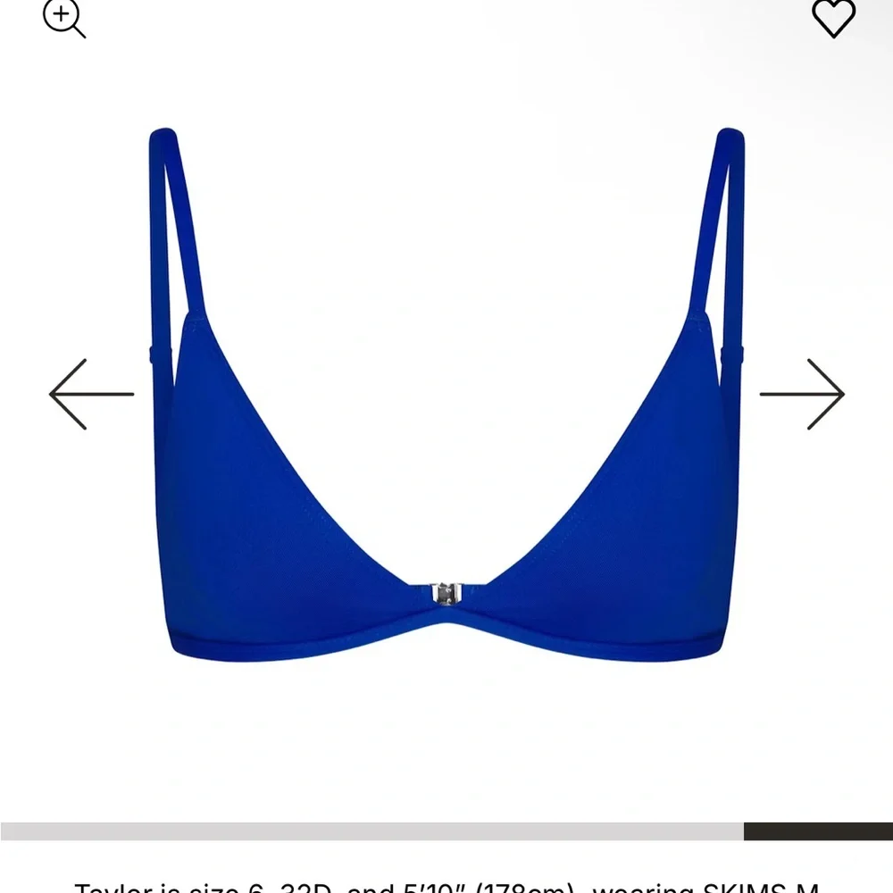 SKIMS Cobalt Blue Triangle Bikini Top